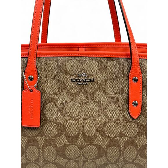 Coach Signature Coated Canvas Drawstring Carryall Bag - Picture 10 of 16